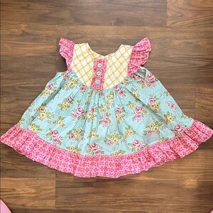 Eleanor Rose Pink and Blue Floral Dress